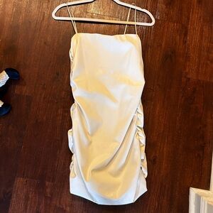 Amanda Uprichard ivory Palma dress vegan leather